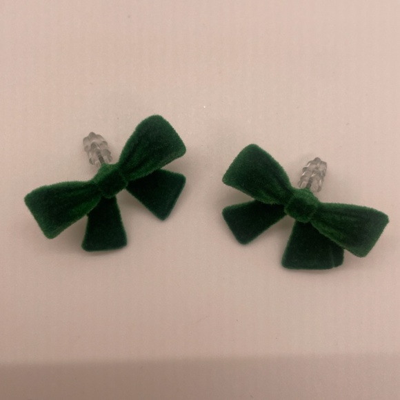 ❤️ FREE Bow Velvet Tie Chic Girly Artsy Glam Trendy Modern Minimalist Earrings - Picture 2 of 6